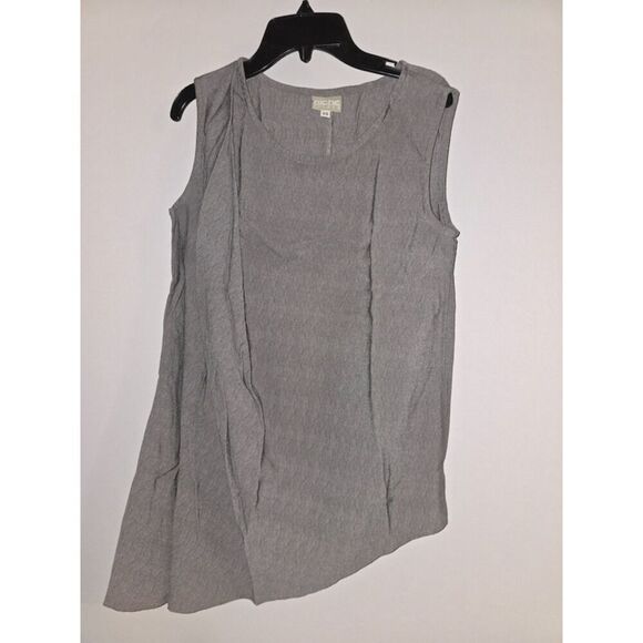 Niche Crepe Drape Tank - Assymetrical Hemline Gray XS - Picture 2 of 5